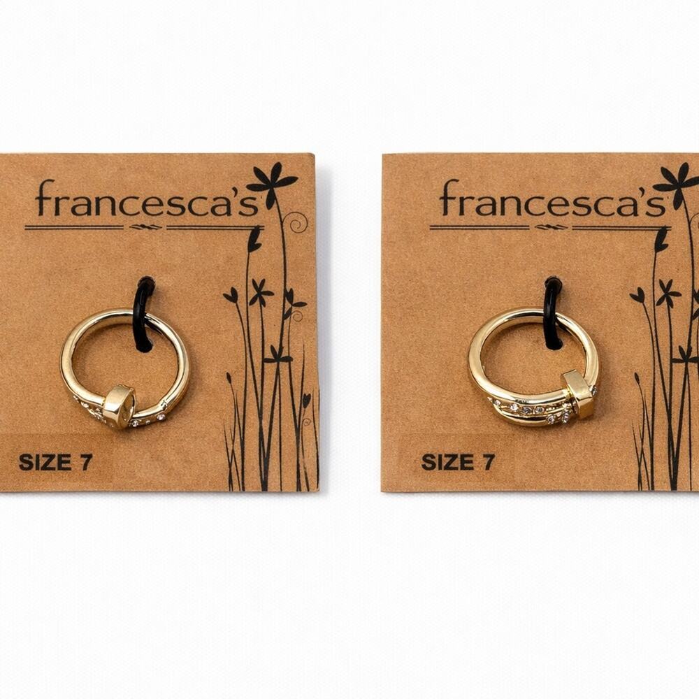 Francesca's‎ Collections Gold Ring Set size 7, 2 rings, brand new